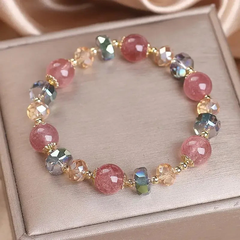 Fashion Pink Rose Quartz Bracelet - For Love