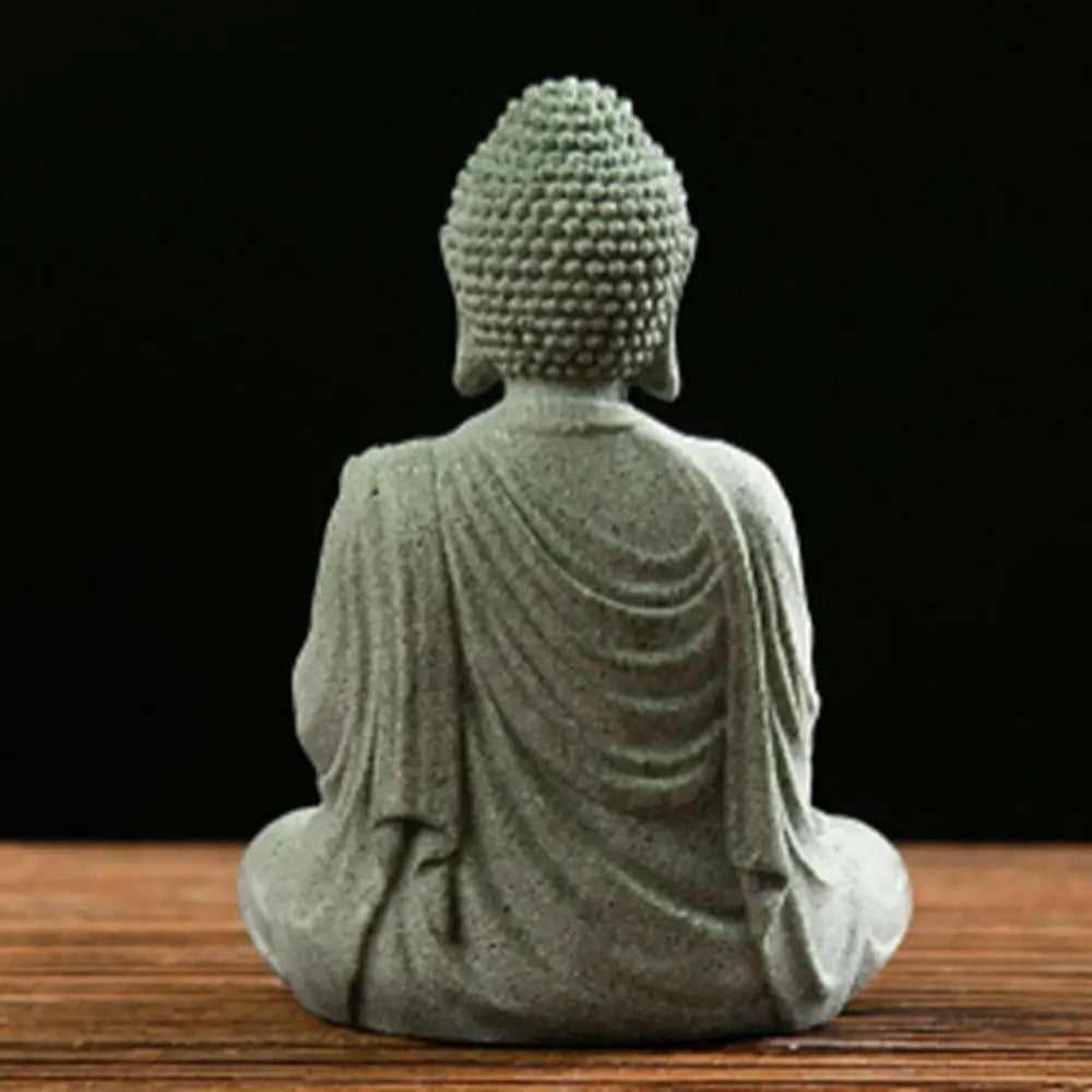 Meditating Buddha Statue Sandstone Figurine Decoration