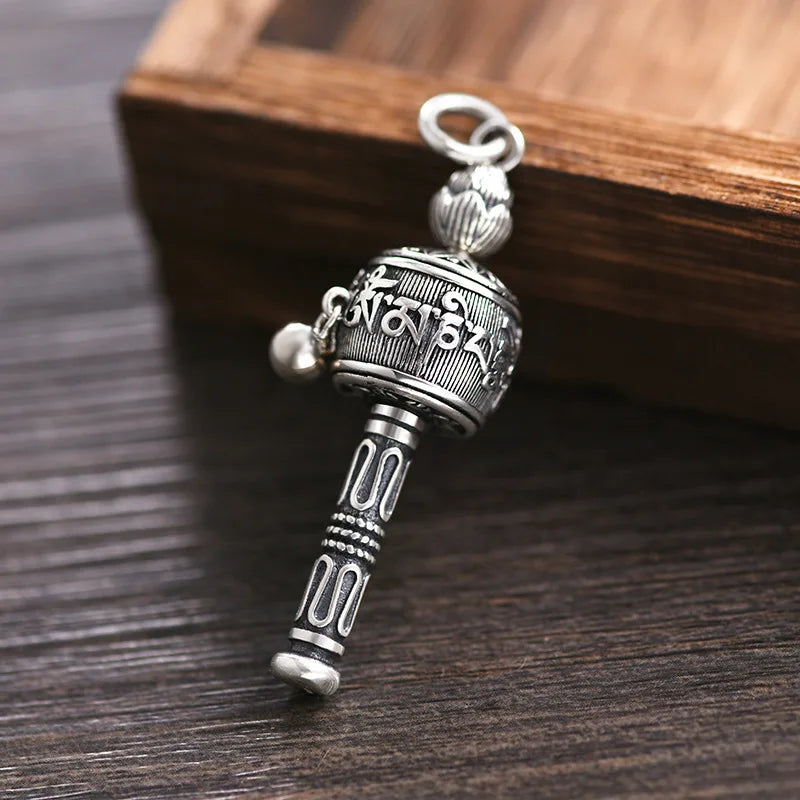 Tibetan Prayer Wheel Pendant Necklace - Om Mani Padme Hum