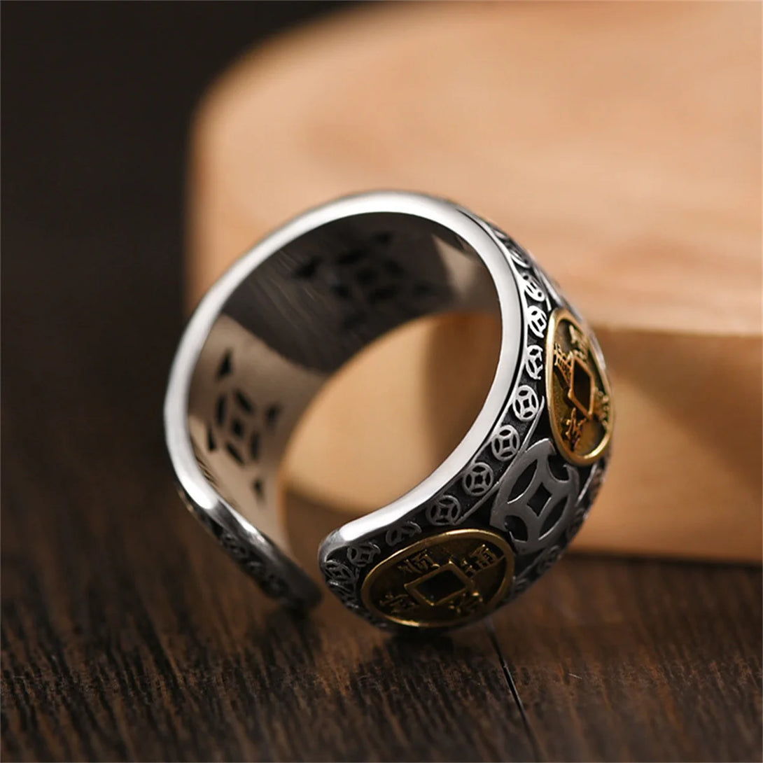 2024 Feng Shui Copper Coins Open Ring - Amulet Wealth