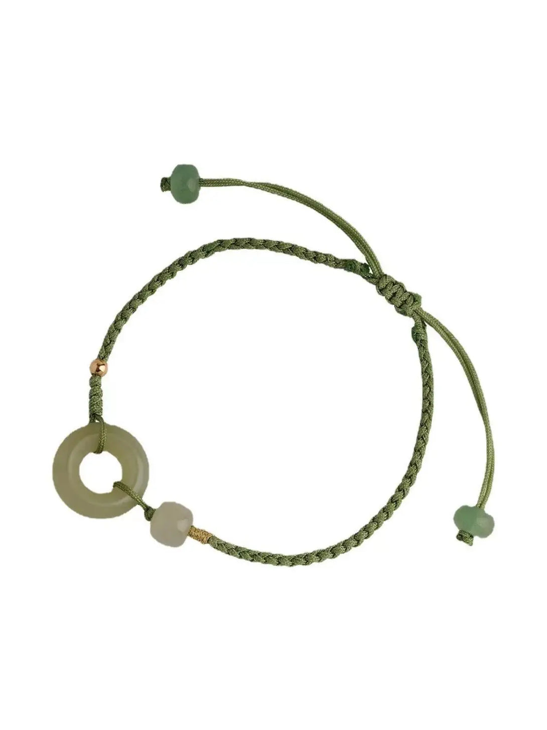 Lotus Flower Green Jade Safety Buckle Bracelet