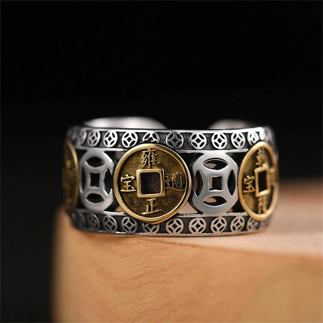 2024 Feng Shui Copper Coins Open Ring - Amulet Wealth