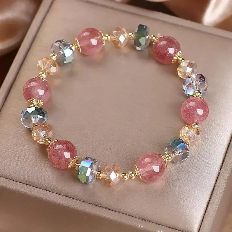 Fashion Pink Rose Quartz Bracelet - For Love