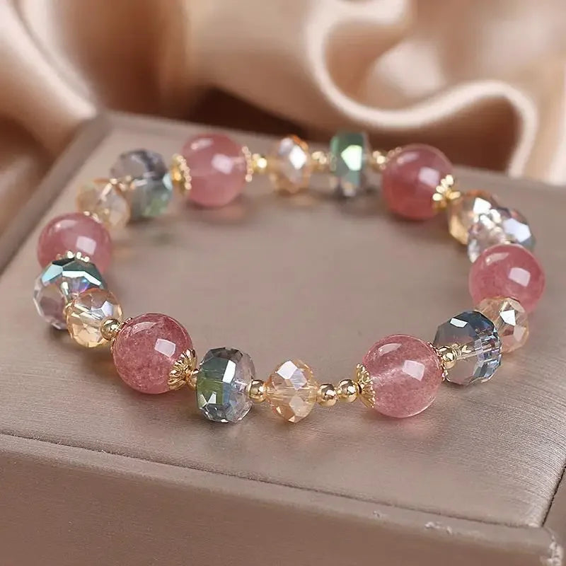 Fashion Pink Rose Quartz Bracelet - For Love