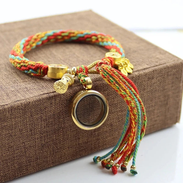 Tibetan Knot Luck Colorful Mantra Bracelet - Mantra Prayer