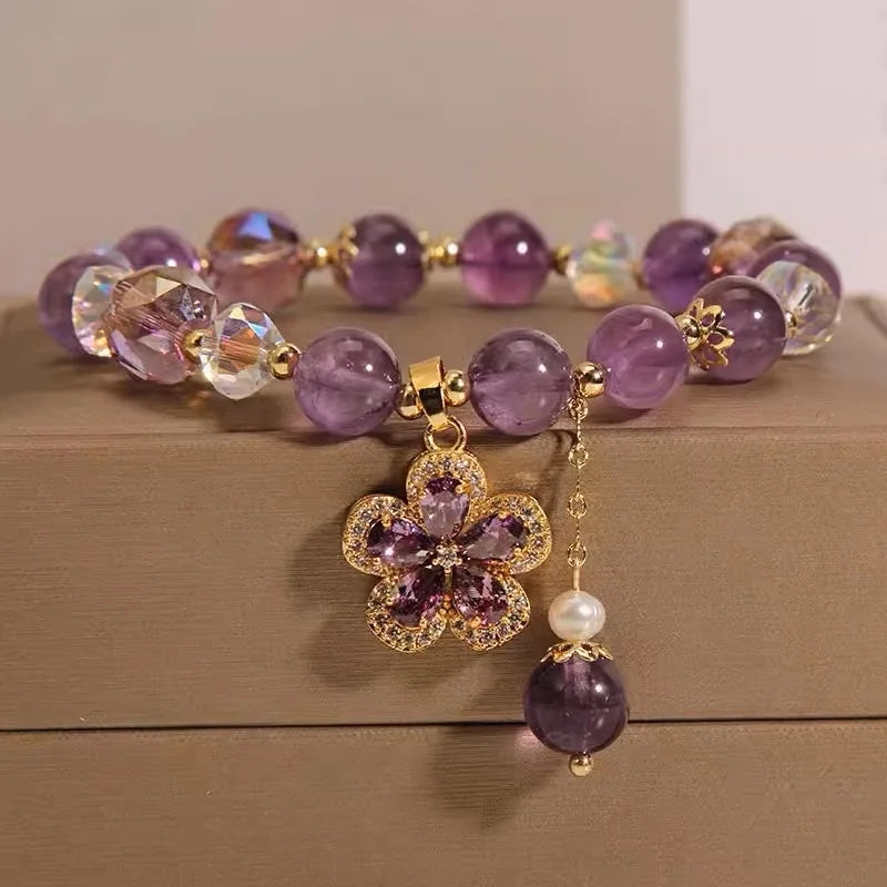 Exquisite Purple Quartz Beads Bracelet - Charm Positive