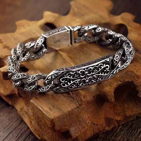 Tibetan Auspicious Pattern Engraved Bracelet - For Healing