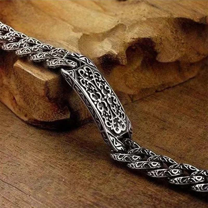 Tibetan Auspicious Pattern Engraved Bracelet - For Healing