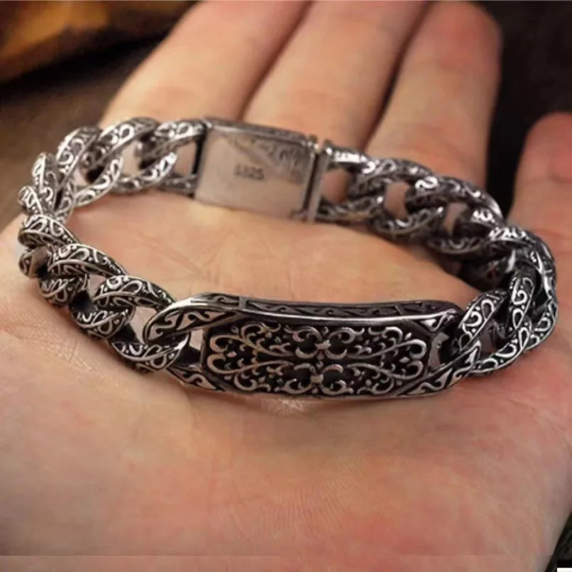 Tibetan Auspicious Pattern Engraved Bracelet - For Healing
