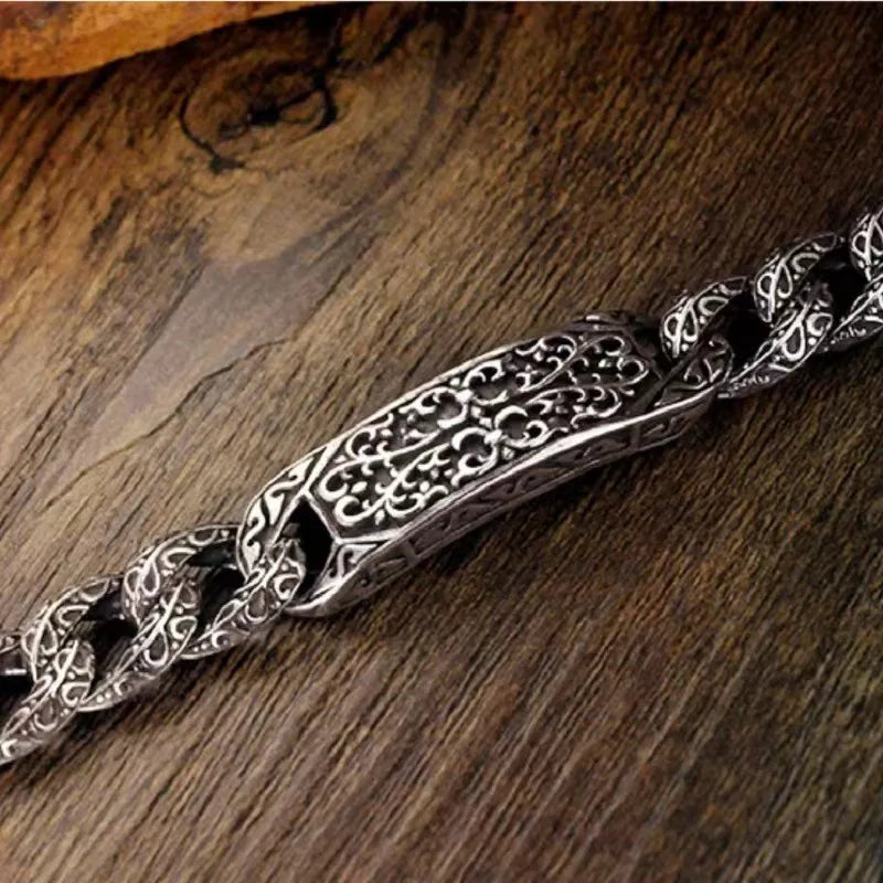 Tibetan Auspicious Pattern Engraved Bracelet - For Healing