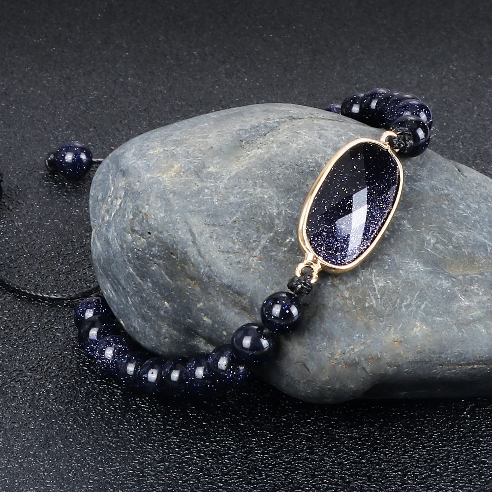 Tibetan Buddha Blue Sandstone Bracelet 02