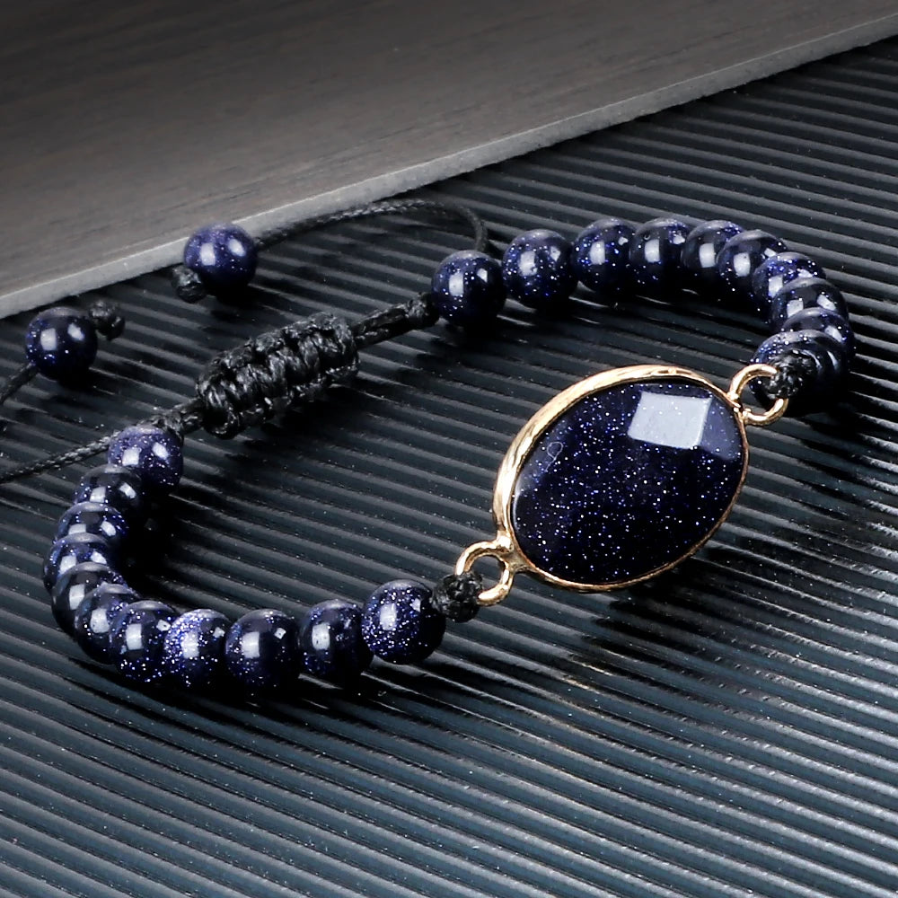 Tibetan Buddha Blue Sandstone Bracelet 04