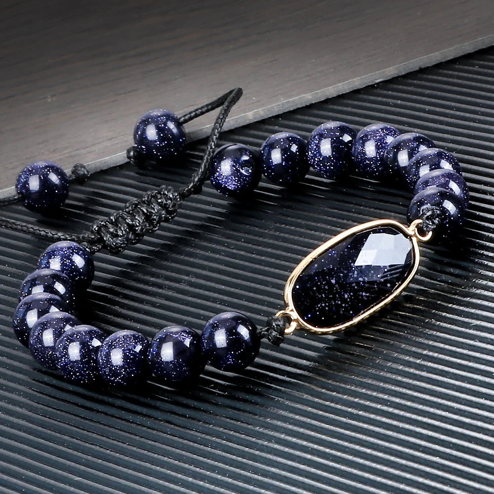 Tibetan Buddha Blue Sandstone Bracelet 06