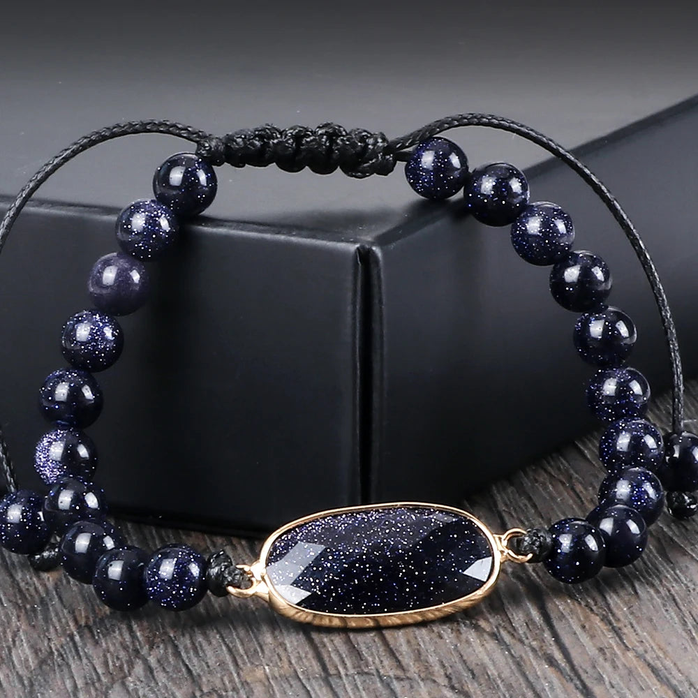 Tibetan Buddha Blue Sandstone Bracelet 08