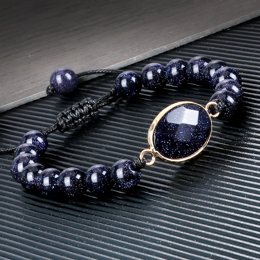 Tibetan Buddha Blue Sandstone Bracelet05