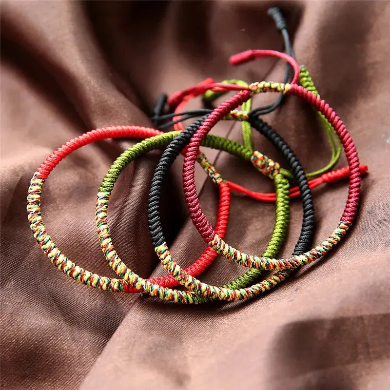 Tibetan Buddhist Braided Cotton Lucky Rope Bracelet