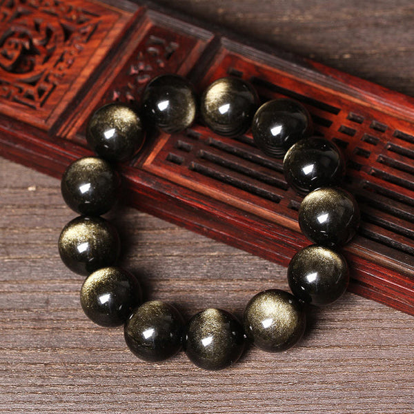 Tibetan Healing Golden Obsidian Bracelet