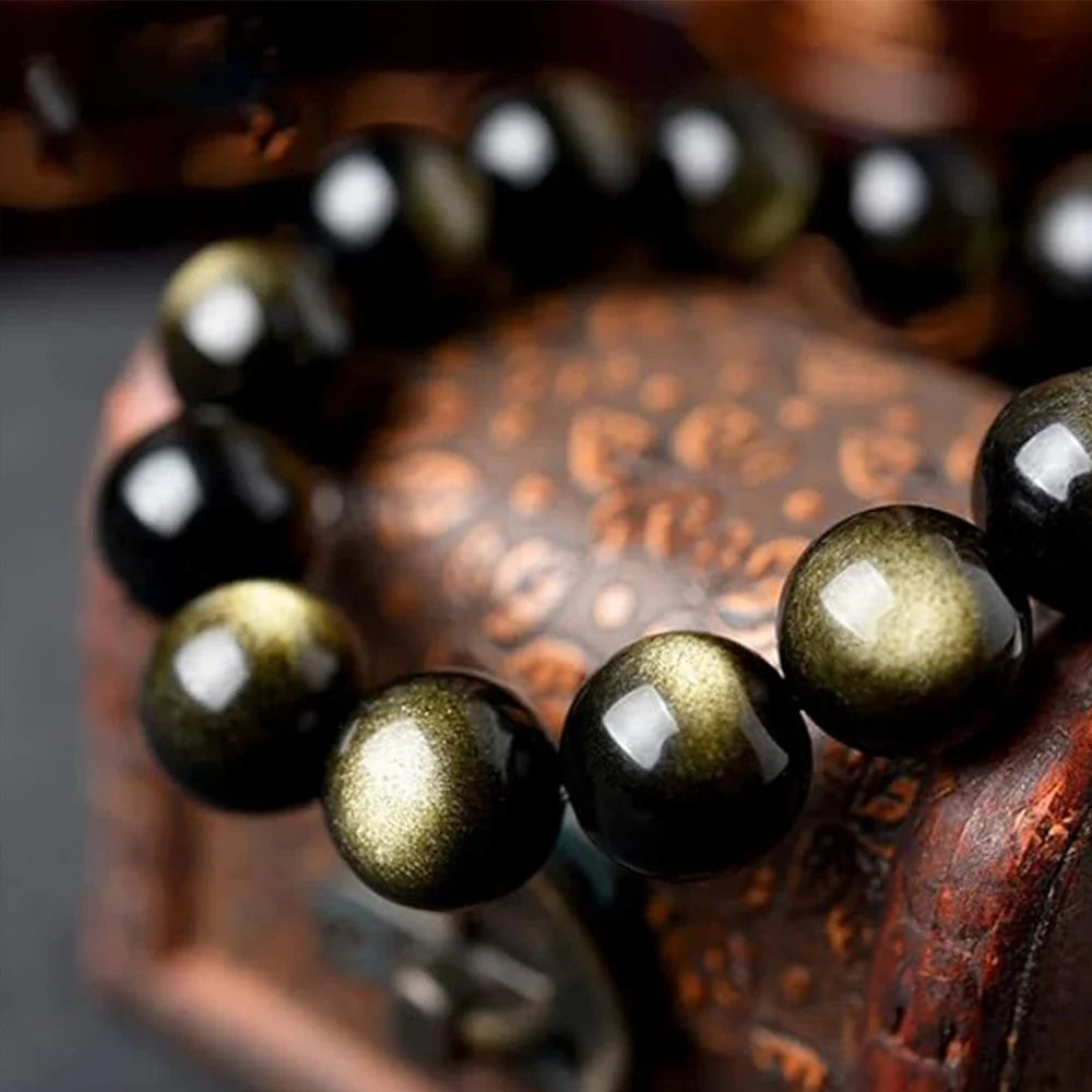 Tibetan Healing Golden Obsidian Bracelet