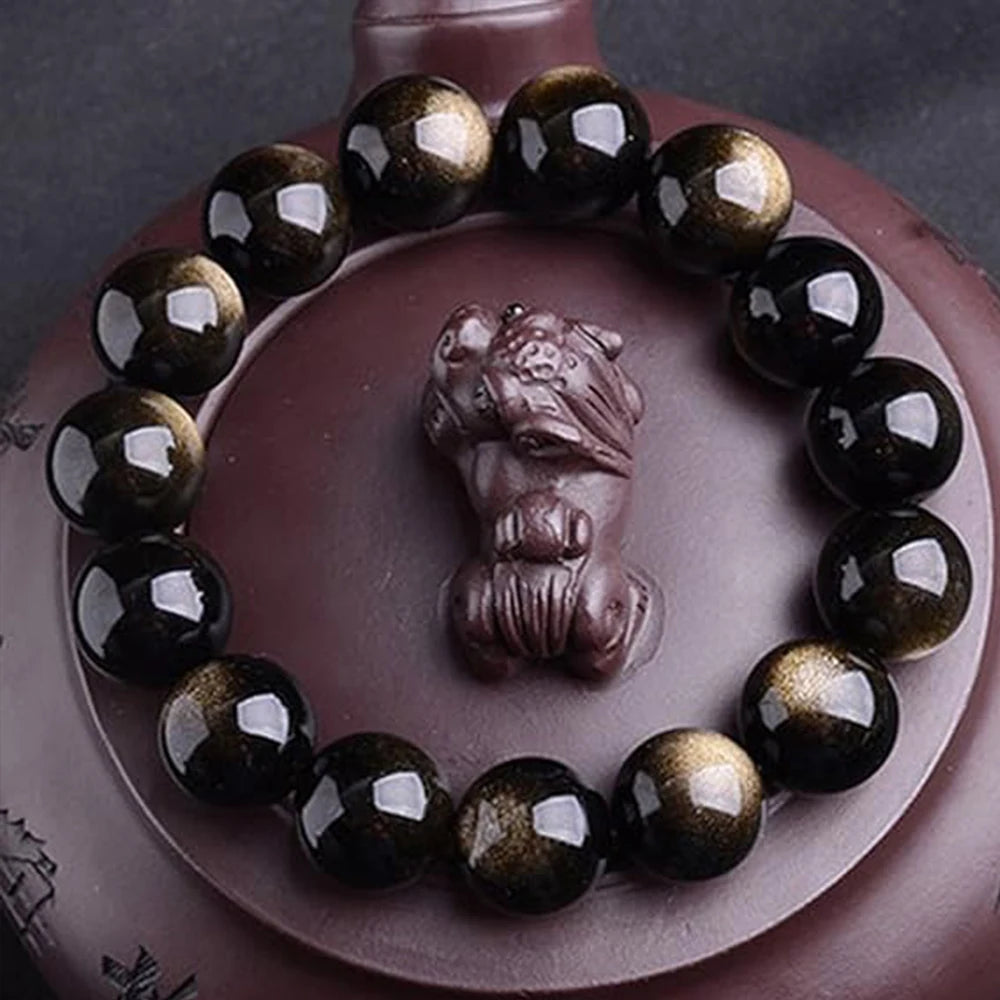 Tibetan Healing Golden Obsidian Bracelet