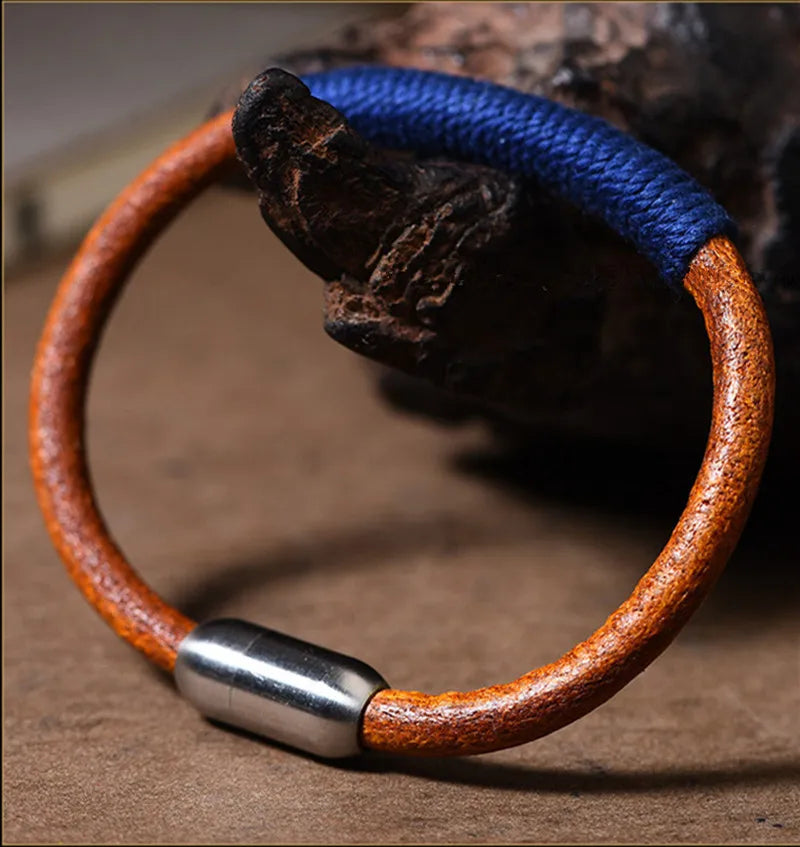 Tibetan National Style Leather Warp Bracelet