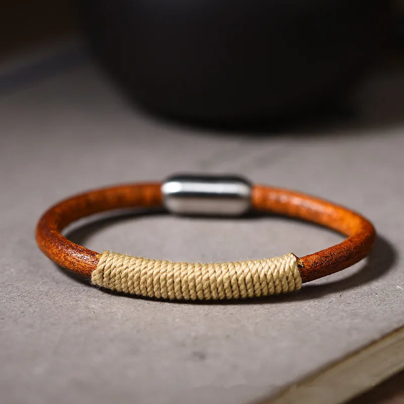 Tibetan National Style Leather Warp Bracelet