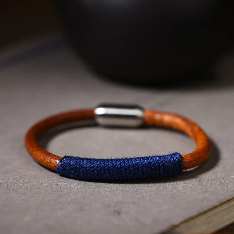 Tibetan National Style Leather Warp Bracelet