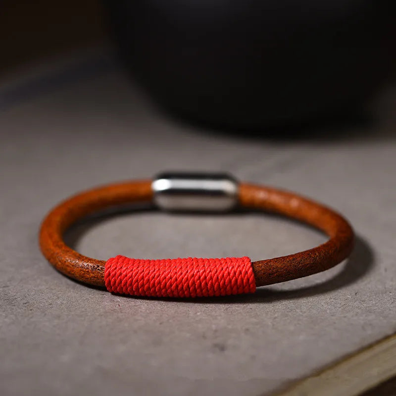 Tibetan National Style Leather Warp Bracelet