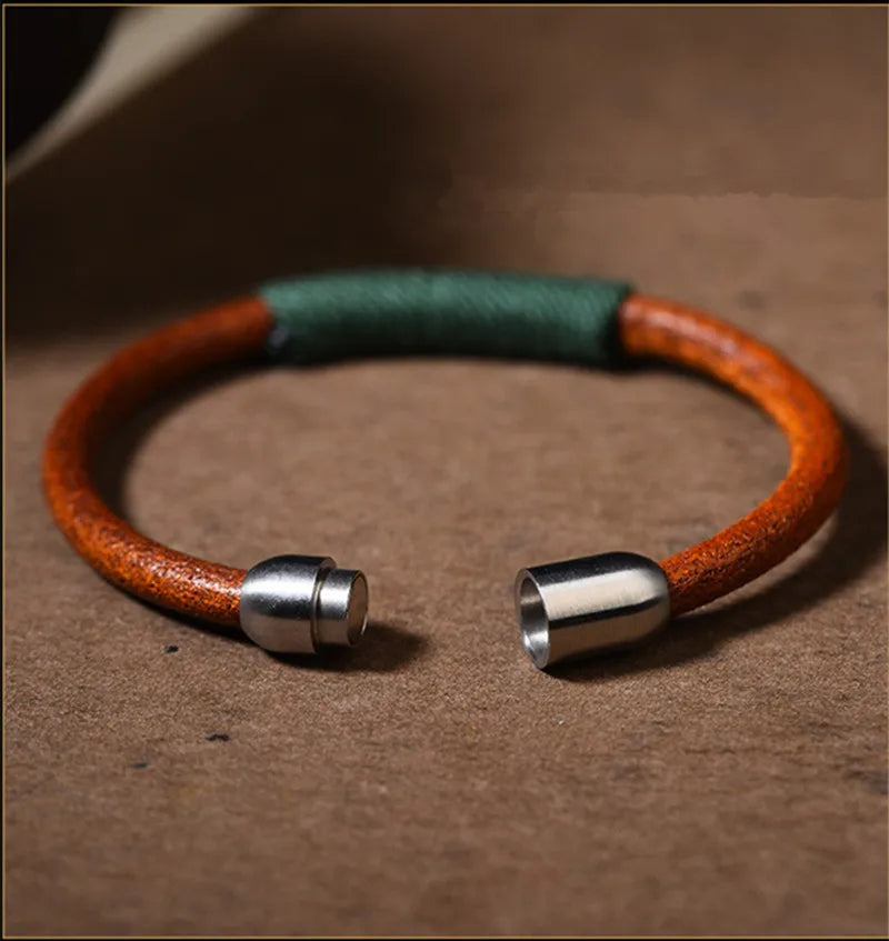 Tibetan National Style Leather Warp Bracelet