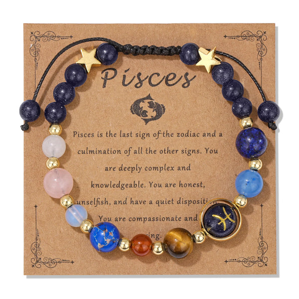 Universe Galaxy Blue Sandstone Charm Bracelets 11