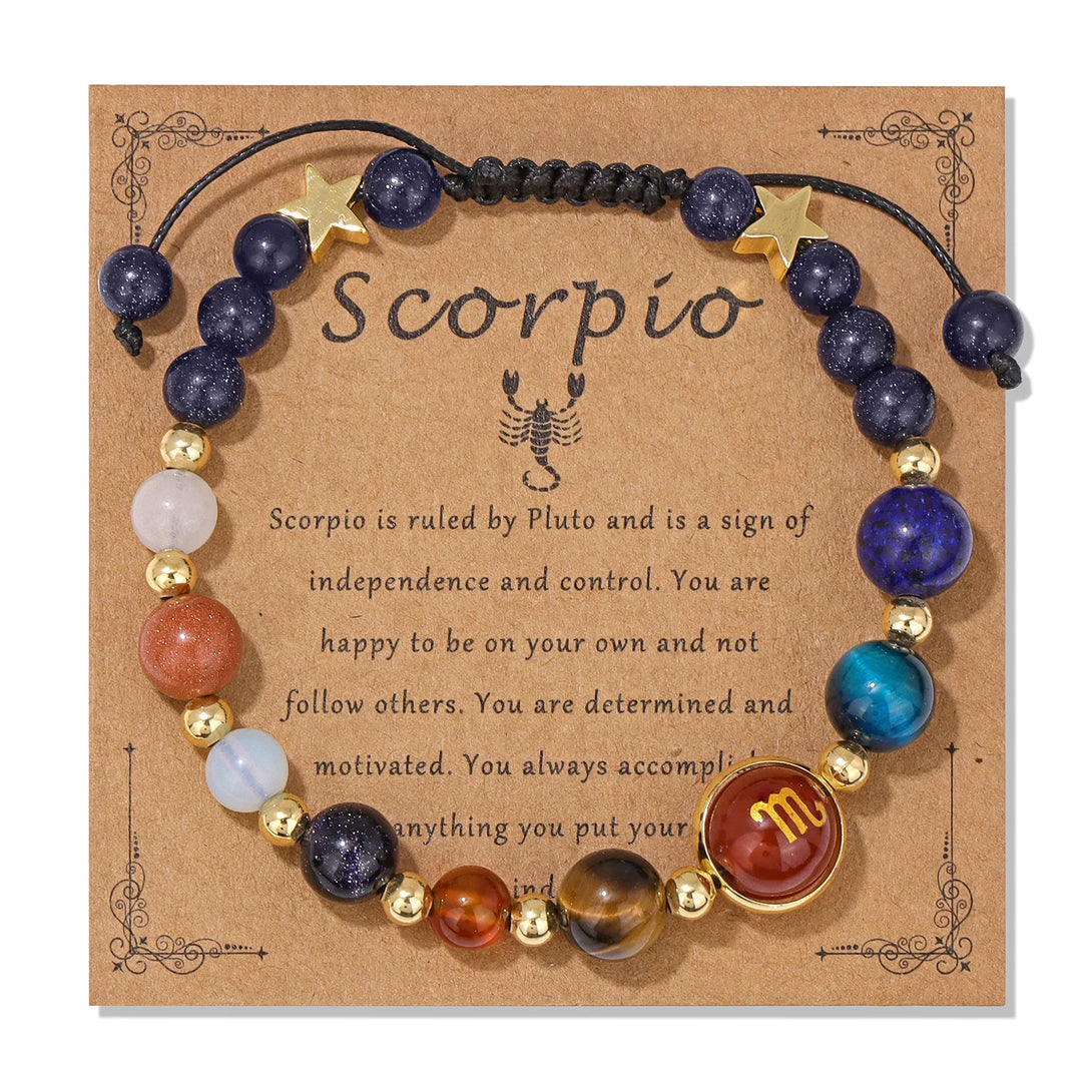 Universe Galaxy Blue Sandstone Charm Bracelets 25