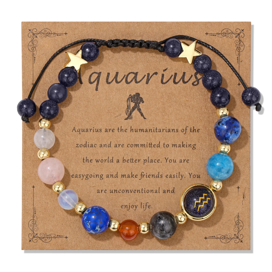 Universe Galaxy Blue Sandstone Charm Bracelets 26