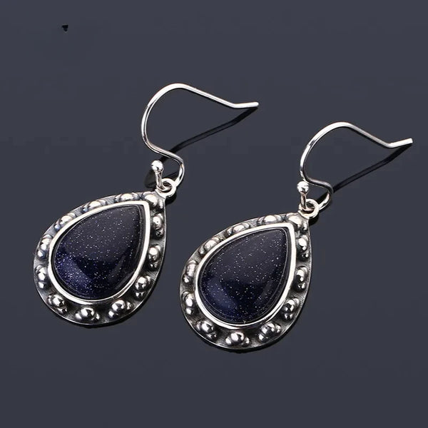 Vintage Blue Sandstone Earrings 01