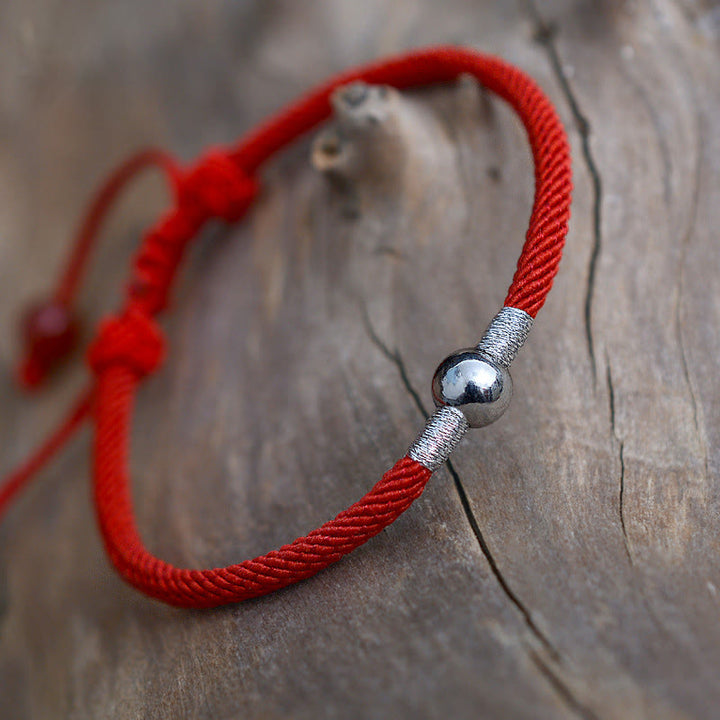 Tibetan 925 Sterling Silver Beads Red Rope Bracelet - Lucky & Protection