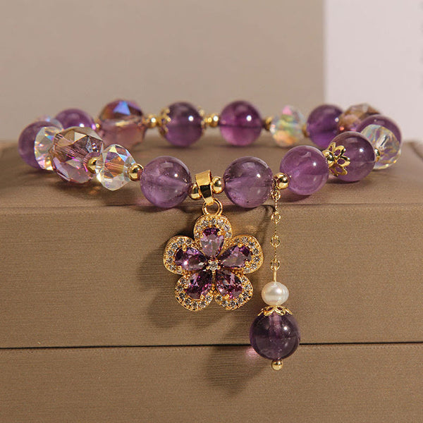 Exquisite Purple Quartz Beads Bracelet - Charm Positive