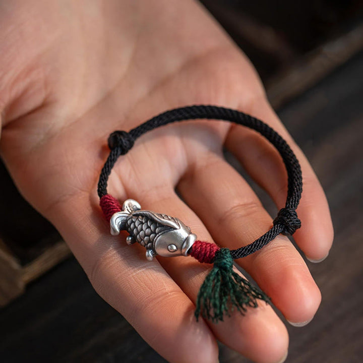 Tibetan Silver Luck Koi Fish Ethnic Bracelet