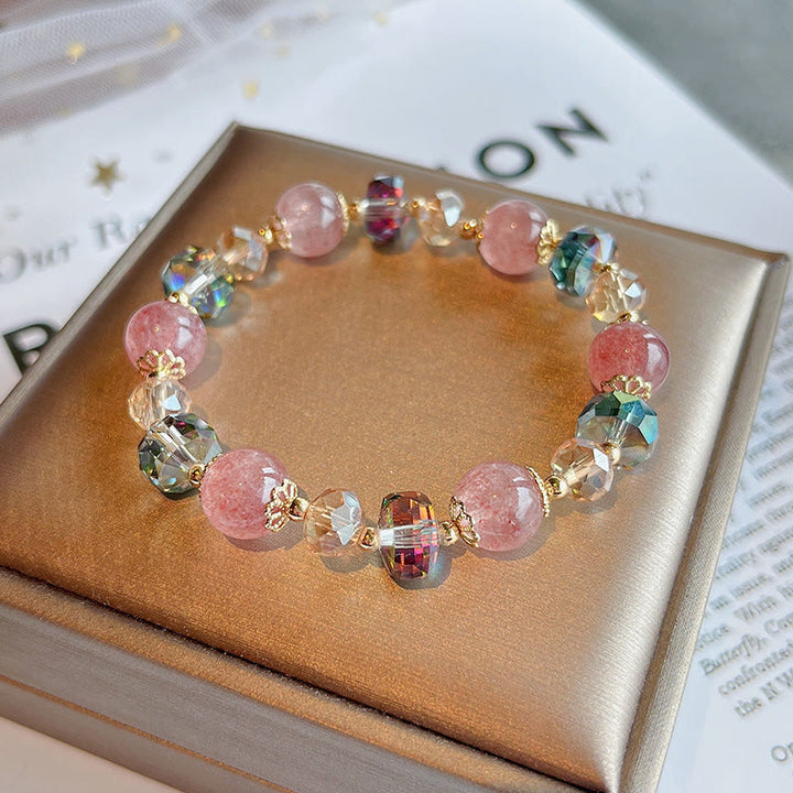 Fashion Pink Rose Quartz Bracelet - For Love