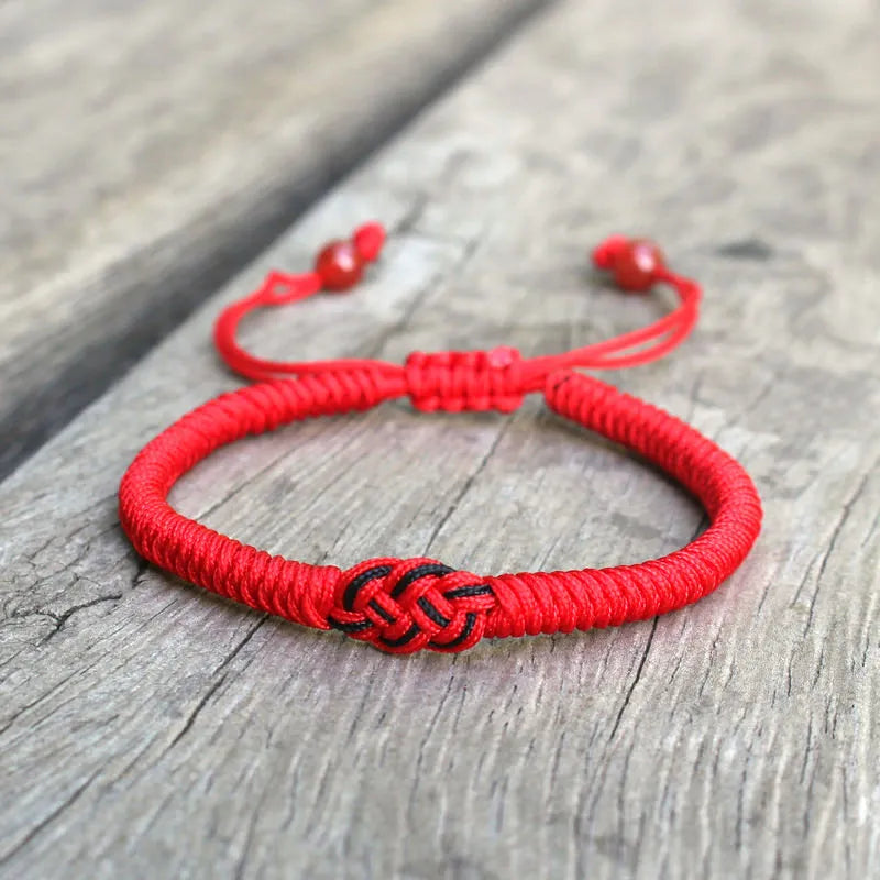 Couple Tibetan Buddhism Handmade Braided Bracelet - red