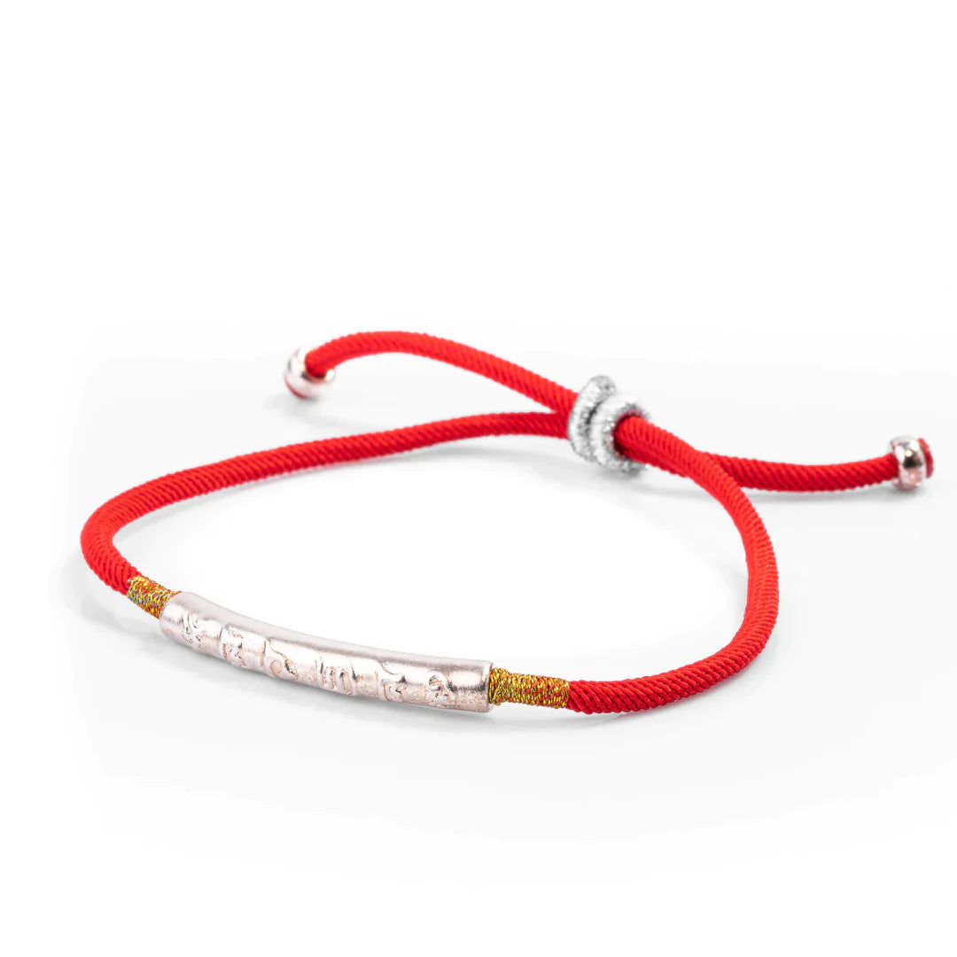 dalai lama silver red string bracelet