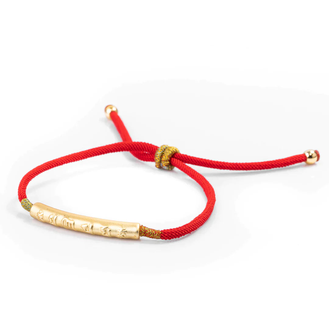 dalai lama gold red string bracelet